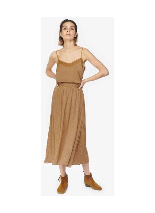 Fustă lungă maro LE TEMPS DES CERISES femeie