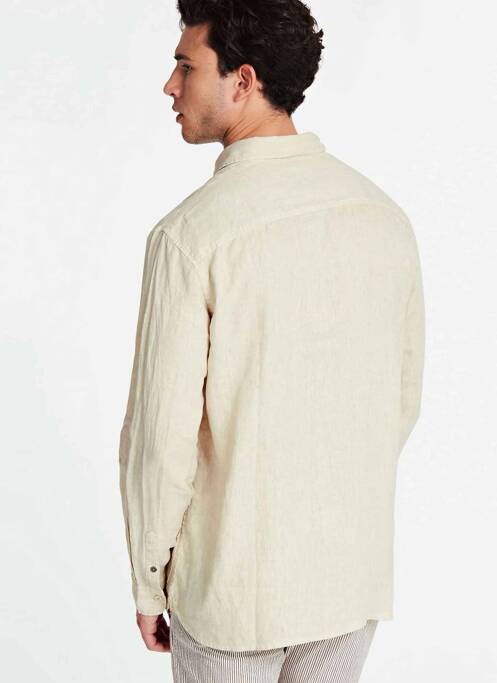 Cămașă cu mâneci lungi bej GUESS bărbat