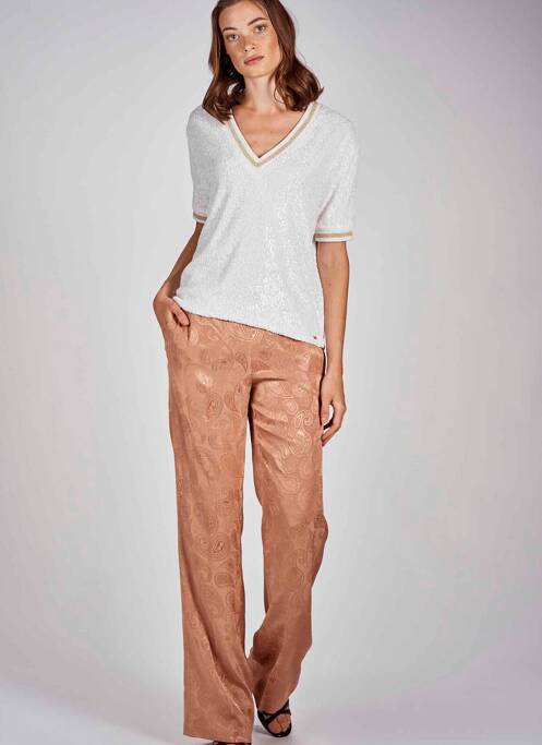 Pantalon larg roz KOCCA femeie