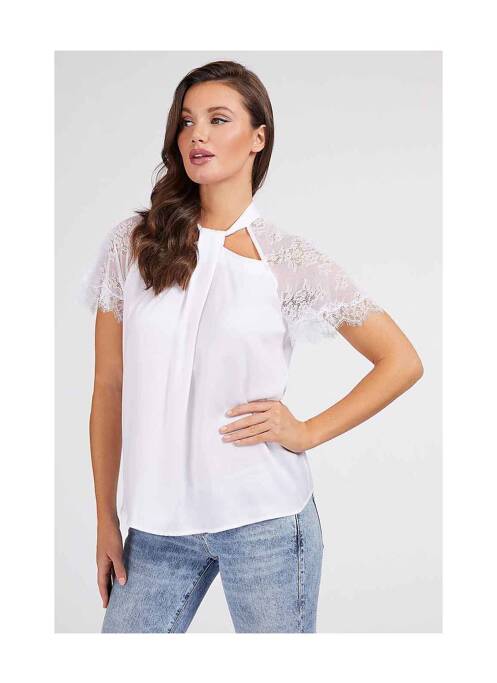 Top alb GUESS femeie