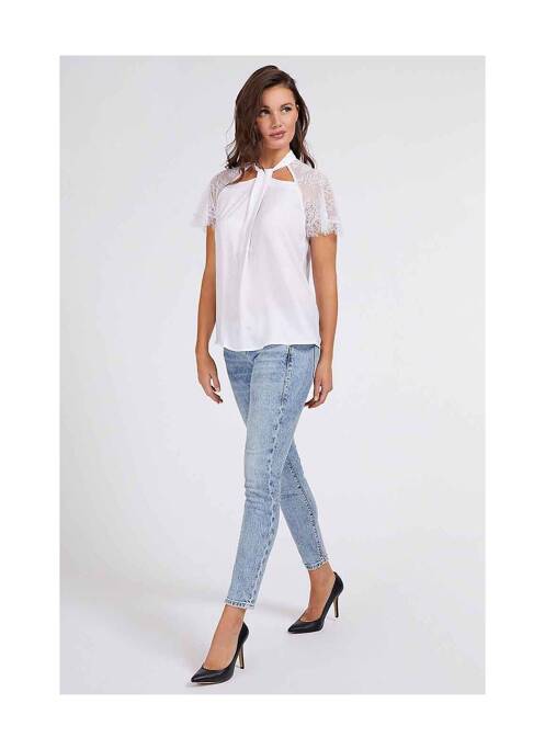 Top alb GUESS femeie