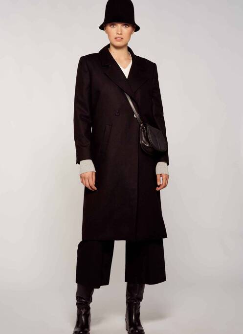 Palton lung negru YUGEN femeie