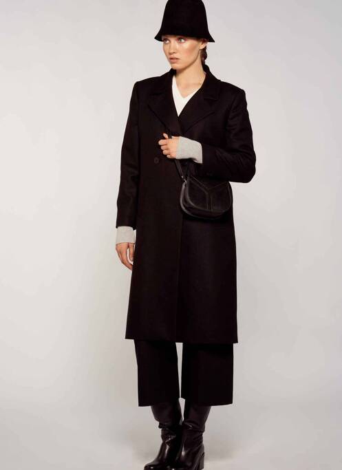 Palton lung negru YUGEN femeie