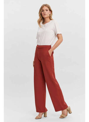 Pantalon larg roșu VERO MODA femeie