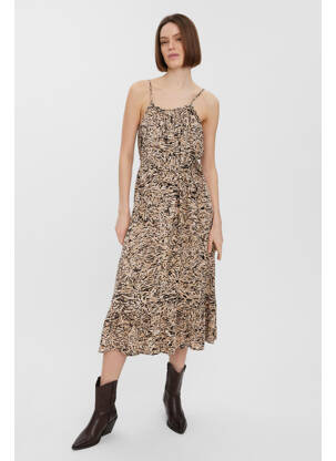 Rochie midi bej VERO MODA femeie