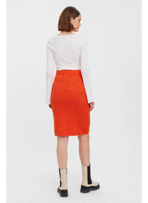 Fustă midi roșu VERO MODA femeie