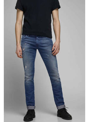 Blugi cu croială slim albastru JACK & JONES bărbat