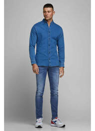 Blugi cu croială slim albastru JACK & JONES bărbat