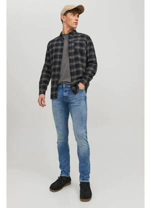 Blugi cu croială slim albastru JACK & JONES bărbat