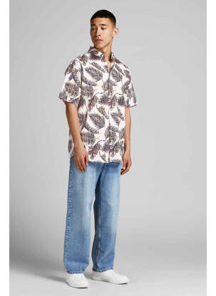 Cămașă cu mâneci scurte alb JACK & JONES bărbat