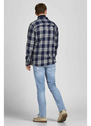 Blugi cu croială slim albastru JACK & JONES bărbat