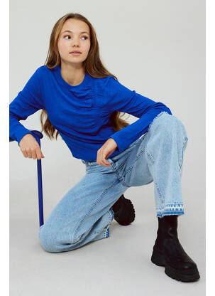Blugi cu croială largă albastru LMTD femeie