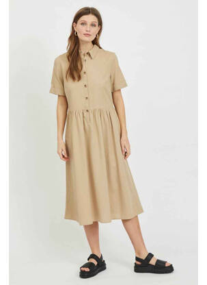 Rochie midi bej VILA femeie