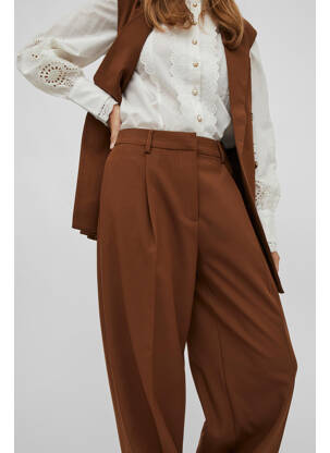 Pantalon larg maro VILA ROUGE femeie