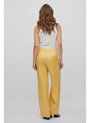 Pantalon larg galben VILA ROUGE femeie