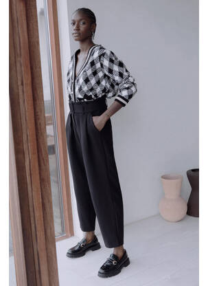 Pantalon trei sferturi negru VILA ROUGE femeie