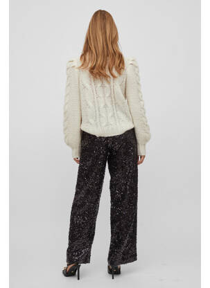 Pantalon drept negru VILA ROUGE femeie