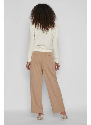 Pantalon evazat bej VILA femeie
