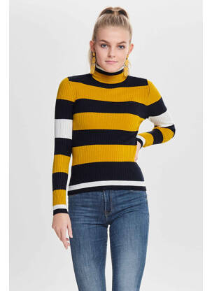 Pulover cu guler înalt albastru ONLY femeie