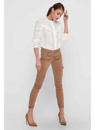 Pantalon slim maro ONLY femeie