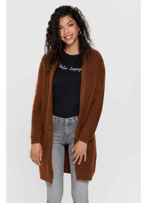 Vestă cu mâneci lungi maro ONLY femeie