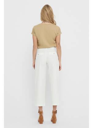 Pantalon trei sferturi alb JACQUELINE DE YONG femeie