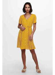 Rochie scurtă galben ONLY femeie