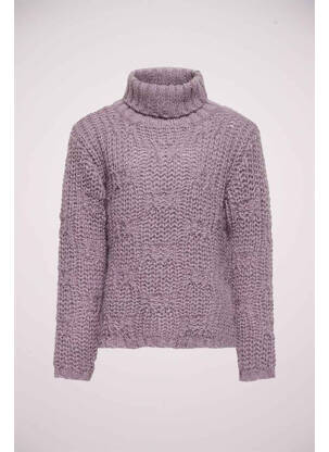 Pulover cu guler înalt roșu ONLY fată