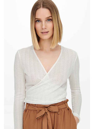Cardigan petrecut alb JACQUELINE DE YONG femeie