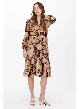 Rochie midi maro ONLY femeie