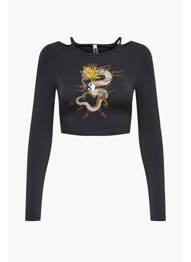 Tricou negru NEON & NYLON femme