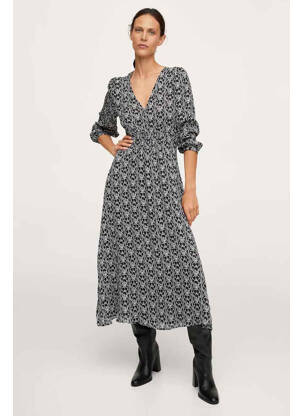 Rochie lungă negru MANGO femeie