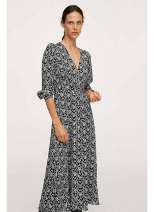Rochie lungă negru MANGO femeie