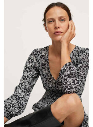 Rochie lungă negru MANGO femeie