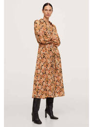 Rochie lungă portocaliu MANGO femeie