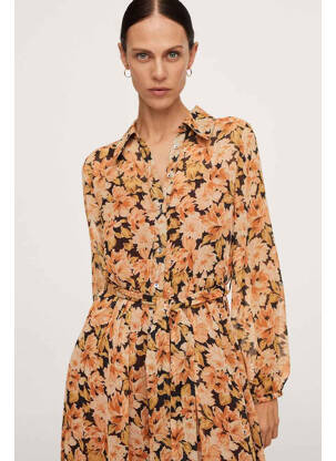 Rochie lungă portocalie MANGO femeie