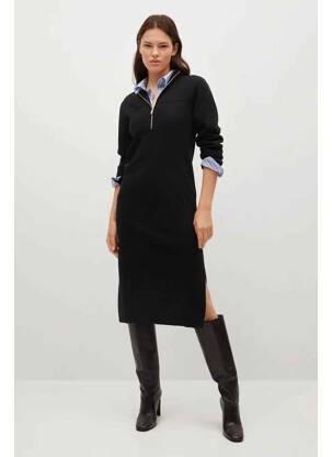 Rochie lungă negru MANGO femeie