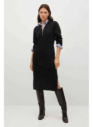Rochie lungă negru MANGO femeie