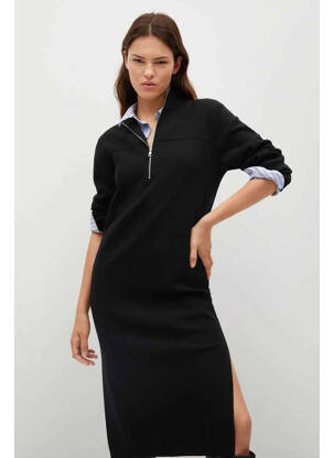 Rochie lungă negru MANGO femeie