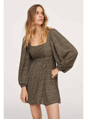 Rochie scurtă maro MANGO femeie