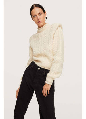Pulover cu guler înalt bej MANGO femeie