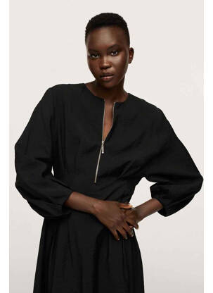 Rochie lungă negru MANGO femeie