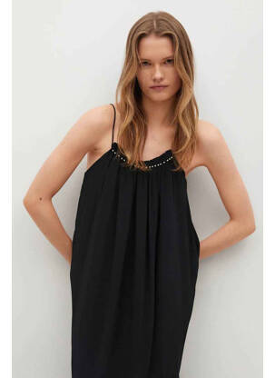 Rochie lungă negru MANGO femeie