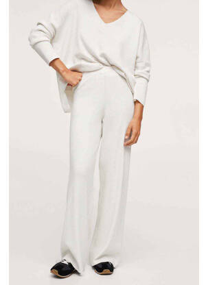 Pantalon drept bej MANGO femeie