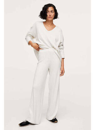 Pantalon drept bej MANGO femeie