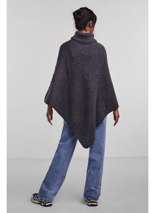 Poncho gri PIECES femeie