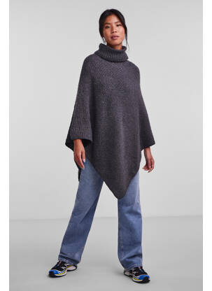 Poncho gri PIECES femeie