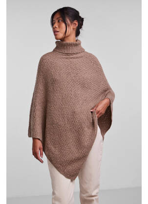 Poncho bej PIECES femeie