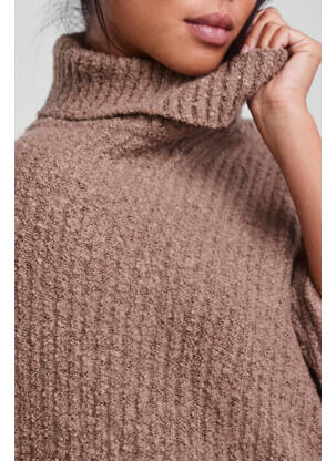Poncho bej PIECES femeie