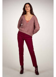 Pantalon chino roșu MORGAN femeie